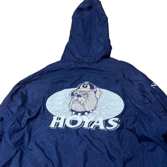 Vintage 90s Georgetown Hoyas Full Zip Hooded Insulated Jacket Large - Picture 7 of 9